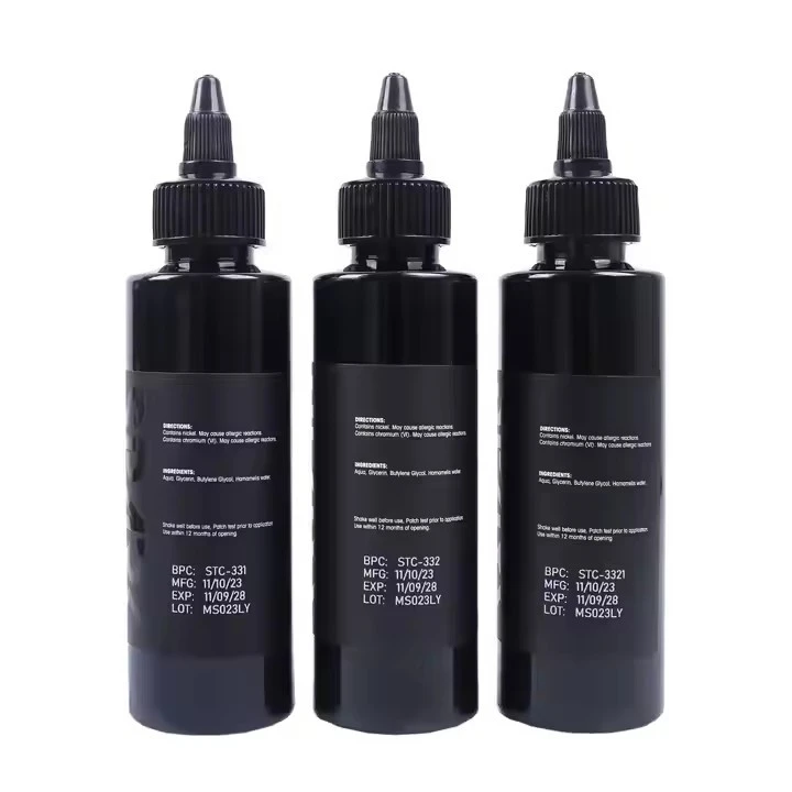 Spark Custom Wholesale China High-end 4 OZ 120 ML Paint Pigment Body Skin Color Amazing OEM Black Tattoo Ink