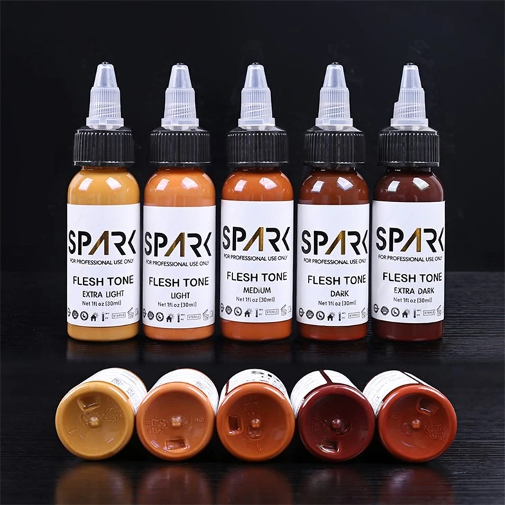 סדרת דיו לקעקועים צבע עור Spark Tattoo Ink סט דיו לקעקועים לכיסויים מיזוג קעקועים קוסמטיים