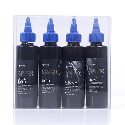 ניצוץ חדש ביותר 4oz*4 סטור אפור סט אטום למים דיו קעקוע זמני