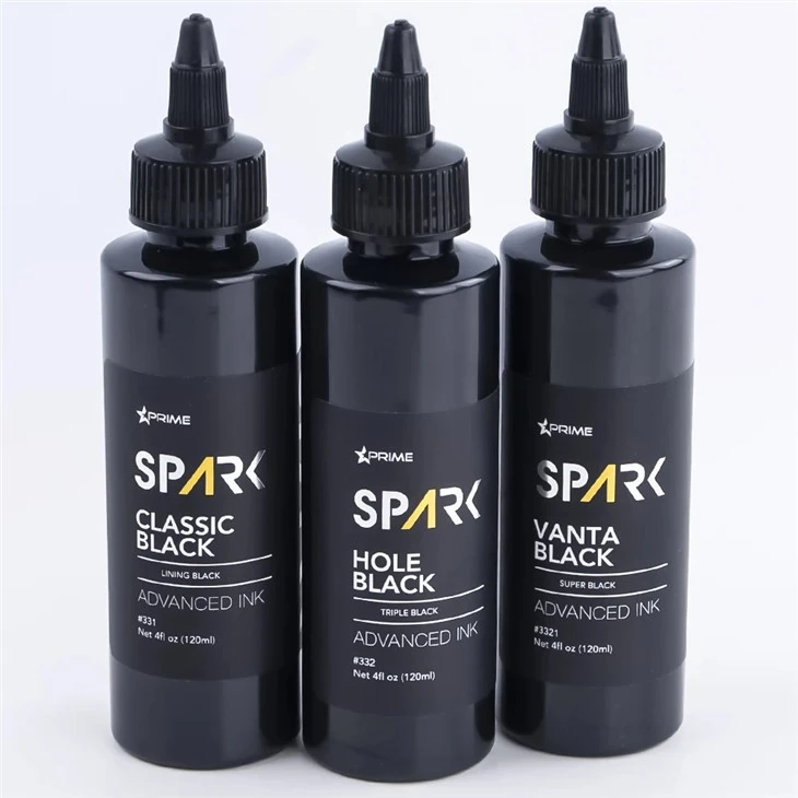 Spark קבוע 3 סדרות קלאסיות שחור/חור שחור/Vanta Black Black מודל בהתאמה אישית דיו קעקוע שחור עמוק לקעקוע
