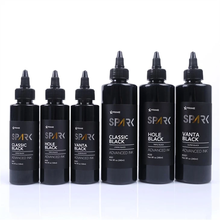 4OZ 8OZ בטנה שחור טריפל שחור סופר שחור Spark Ink Tattoo Ink Ink Ink Black