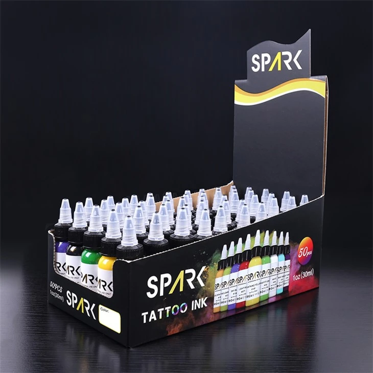 50 ערכות צבע דיו קעקוע בדיו קעקוע בתפזורת Spark Original