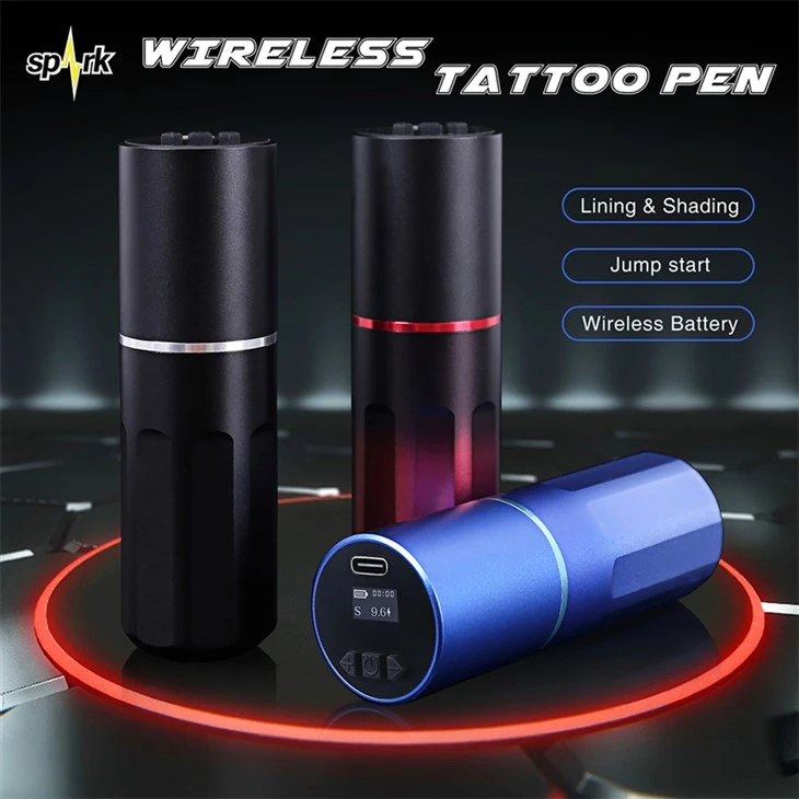 Spark Brushless Motor Wireless מכונת קעקוע Spark Wireless עט קעקוע לאמנות גוף