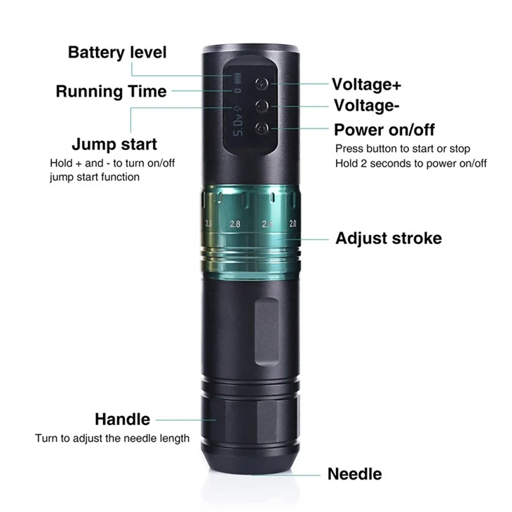 מכונת קעקועים אלחוטית מנוע Spark ללא מברשות מקצועית