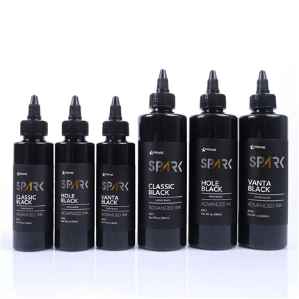 4OZ 8OZ בטנה שחור טריפל שחור סופר שחור Spark Ink Tattoo Ink Ink Ink Black