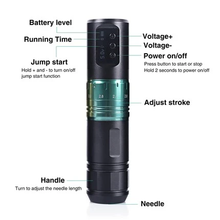 מכונת קעקועים אלחוטית מנוע Spark ללא מברשות מקצועית