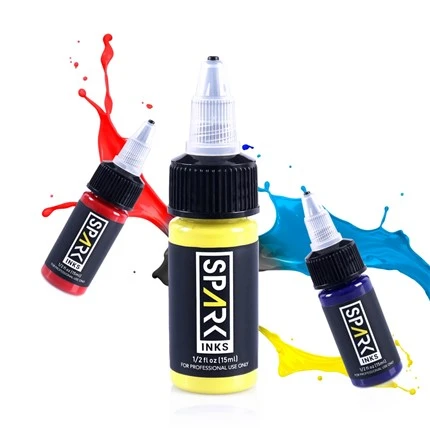 Spark 14 צבעים קעקוע דיו קבוע גוף בטוח דיו מקורי קעקוע