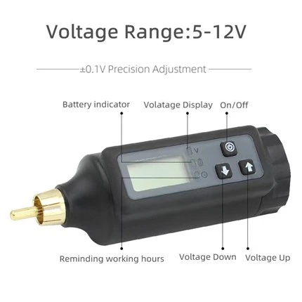 ספק כוח קעקוע אלחוטי דיגיטלי 2000 MAh