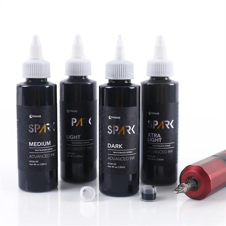 Spark Tattoo Ink סט לשטוף לבן קעקוע טבעוני