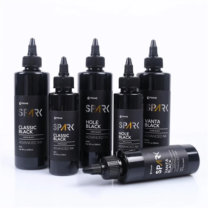 סופר שחור 8OZ Black Ink סדרת Vanta Black Spark Ink Tattoo Ink Ink Ink Ink