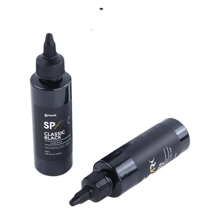 שחור קעקוע דיו קלאסי שחור 4OZ בטנה שחור דיו סדרת Spark קעקוע דיו קעקוע דיו שחור אור